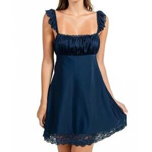 NEW BEIVY short dress with lace trims in midnight